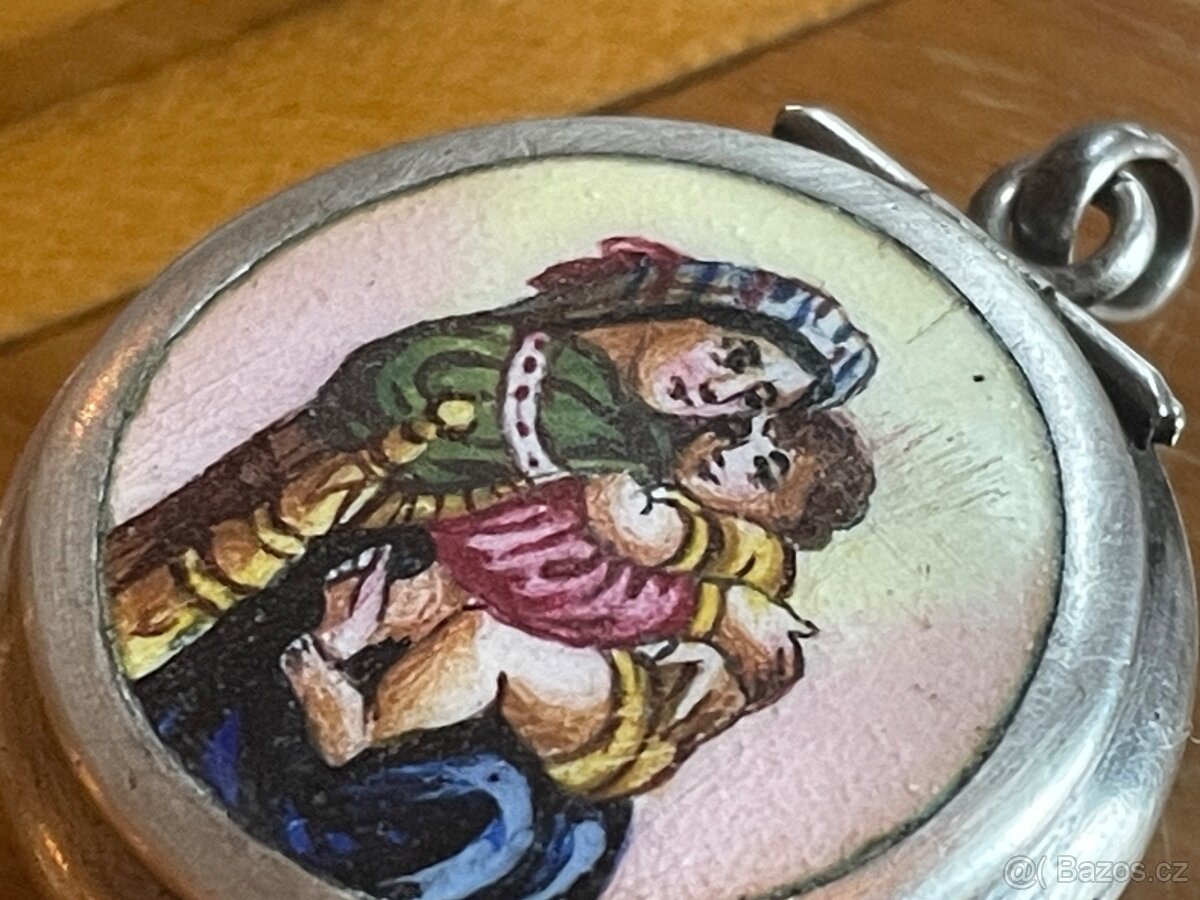 starožitna strieborná madonka +ruženec - 3