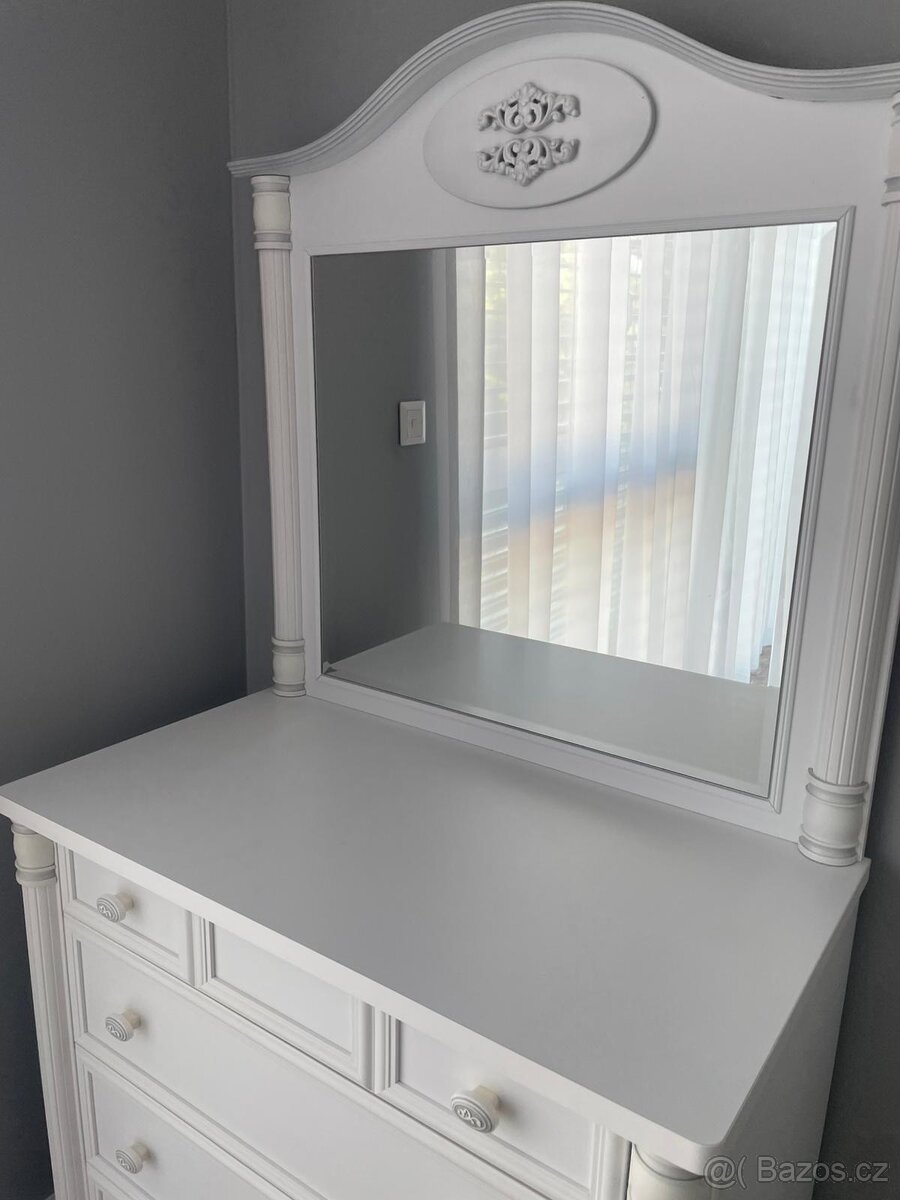 Prodám komodu se zrcadlem ČILEK Romantica – TOP stav - 3