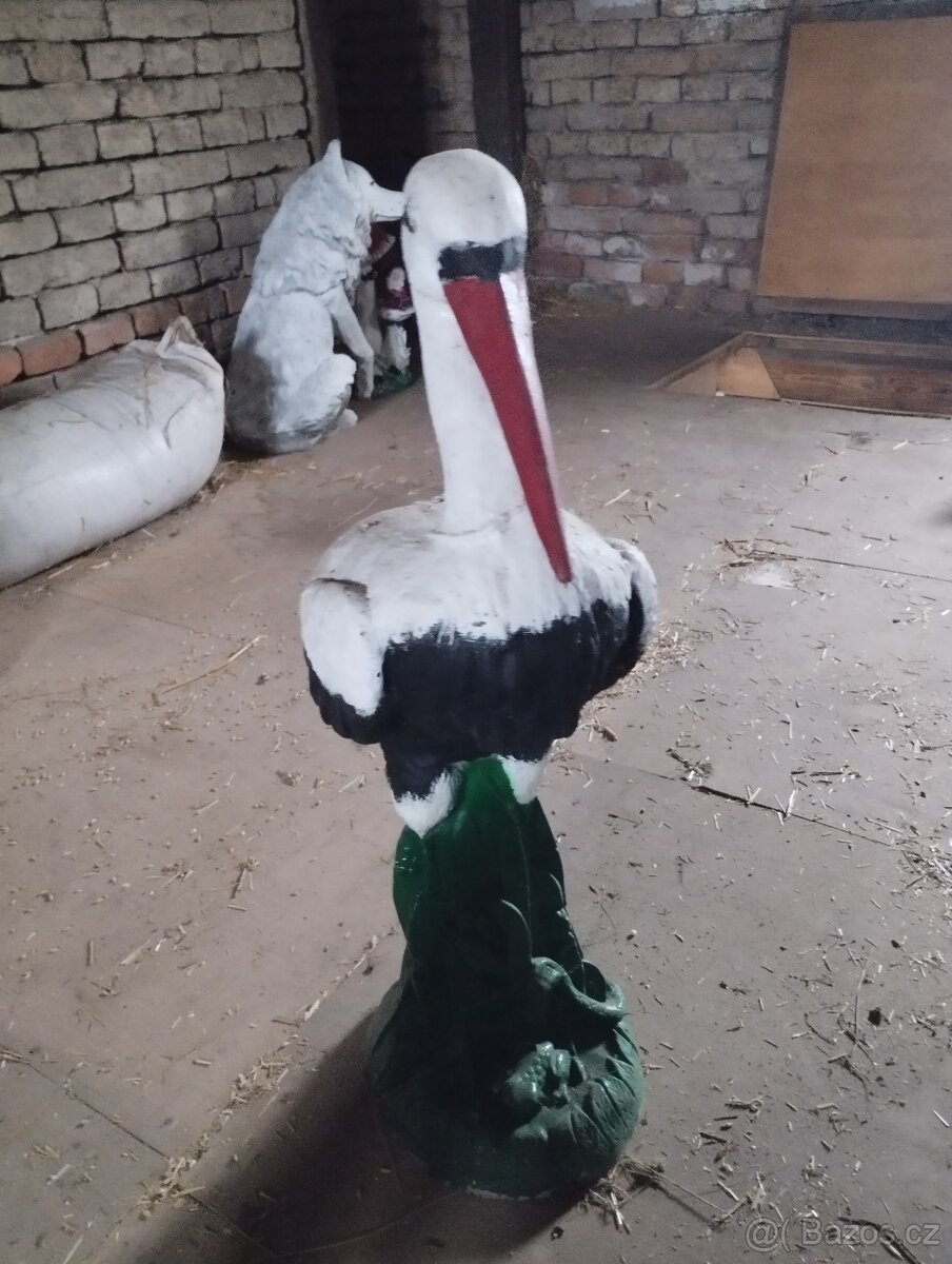Zahradní dekorace - čáp bílý - 3