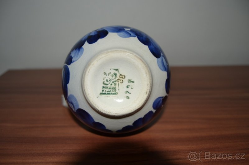 KRÁSNÁ MALOVANÁ VÁZA - značeno - FAJÁNS - 3