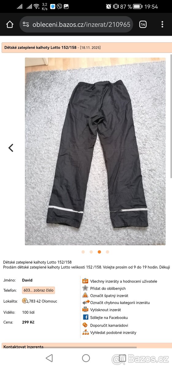 Dětské zateplené kalhoty - 3