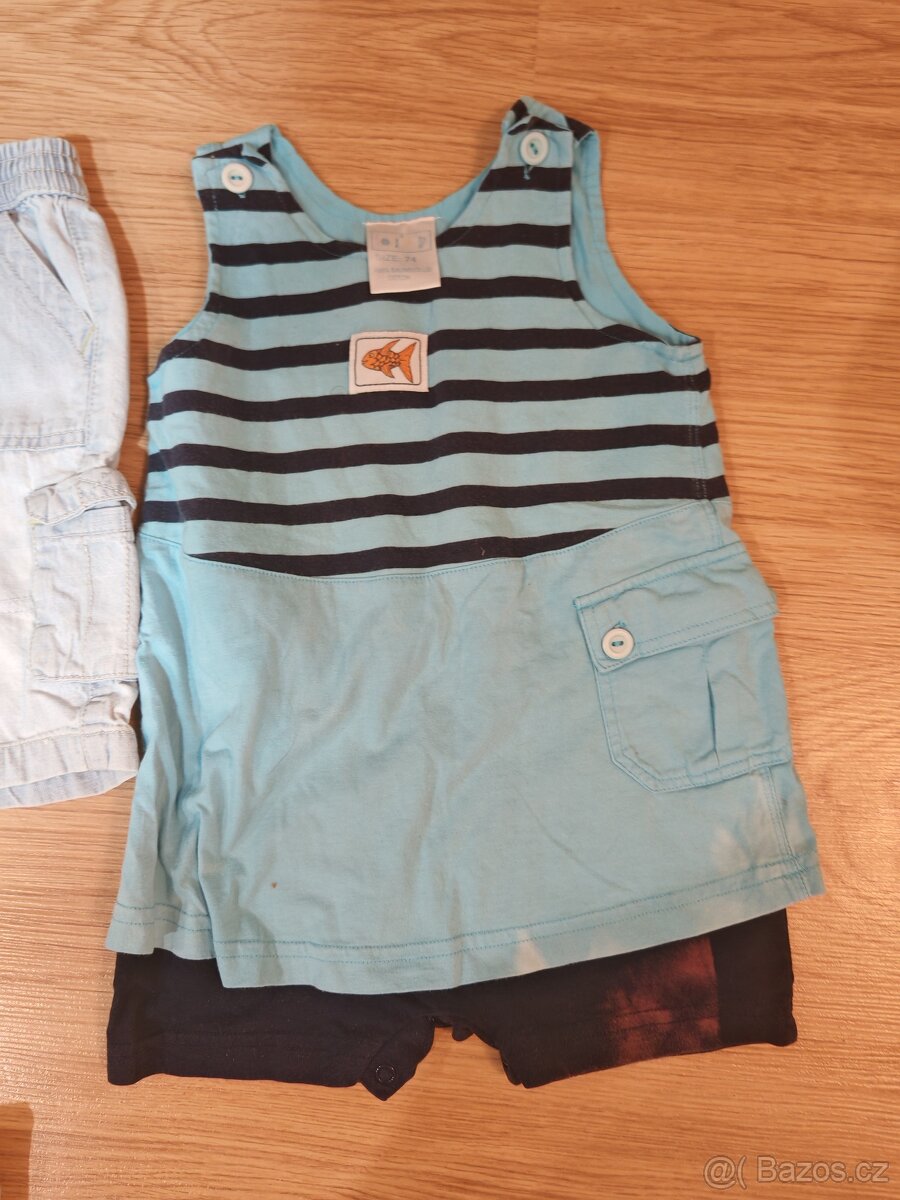 polodupačky kraťasy, overal kraťasy vel 74 6 - 9 měsíců - 3