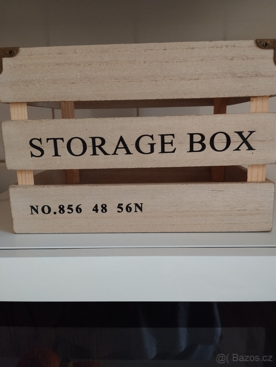 Úložný storage box, dřevěný, bedýnka, dekorace - 3
