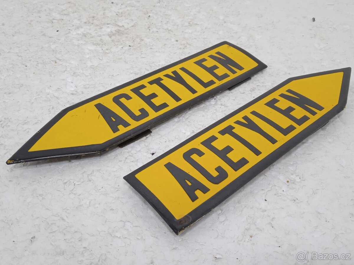 ACETYLEN - Retro smaltovaná cedulka - 21,5cm - 3