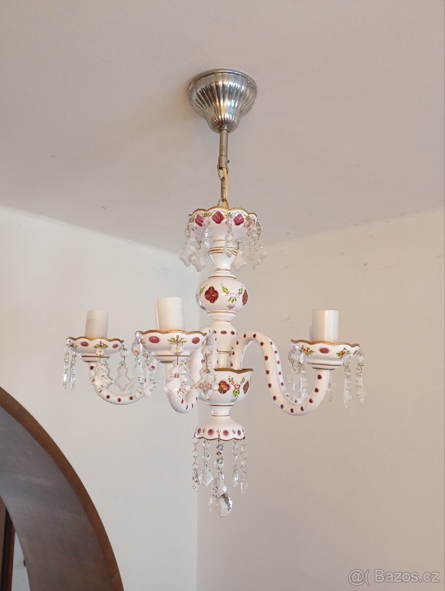 Starožitný křišťálový lustr - 3