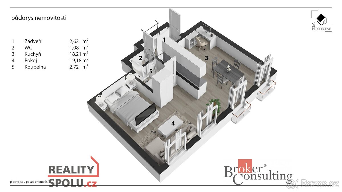 Pronájem, byty/2+kk, 44 m2, náměstí 5. května 52, Poděbrady - 3