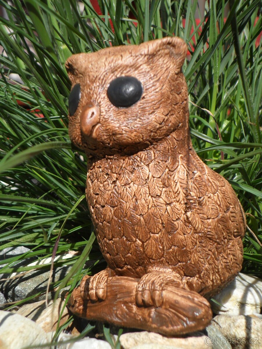Zahradní dekorace - sova, sovička, umělý kámen - 3