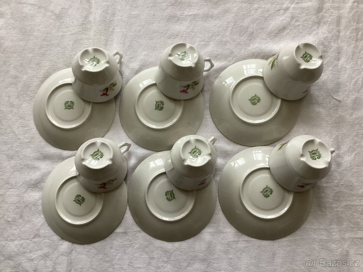 servírovací porcelánová kávová souprava - 3