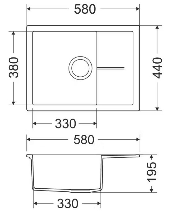 KUCHYŇSKÝ GRANITOVÝ DŘEZ MILO EMMA 30 + BATERIE + DÁVKOVAČ - 3