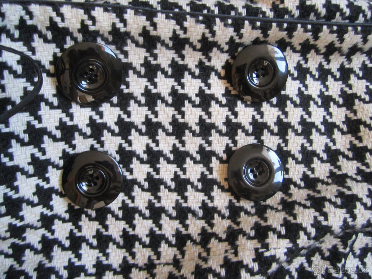 Černo bílý kabát zn. Amisu, S/M, výborný stav, vlna - 3