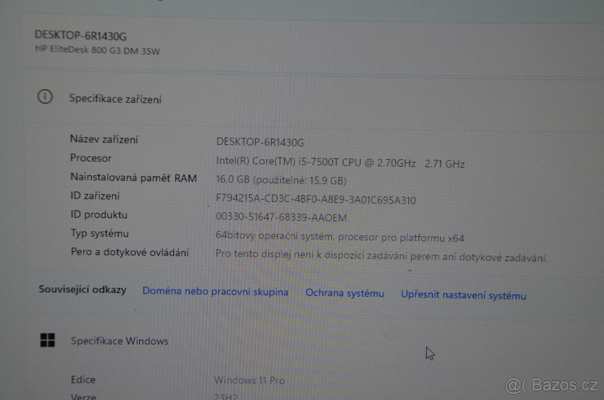 HP Elitedesk 800 G3 PC i5/16GB/HDD 500GB/záruka - 3