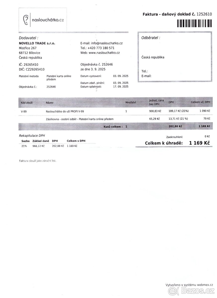 Naslouchátko do uší PROFI V-99 - 3