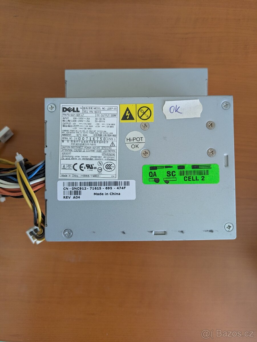 Použitý zdroj Dell L220P-00, NC912, 220W - 3