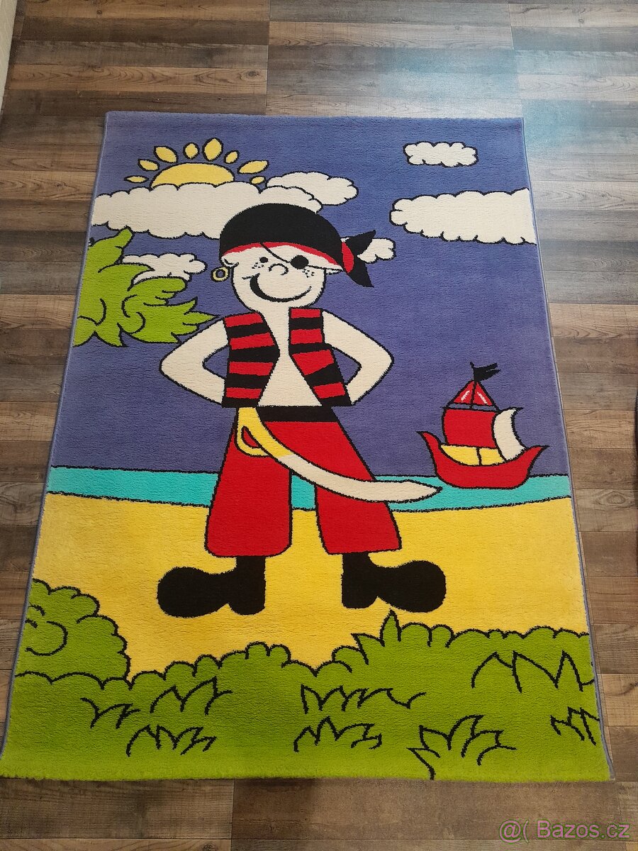 Dětské koberce – sovičky a pirát, krásný stav - 3