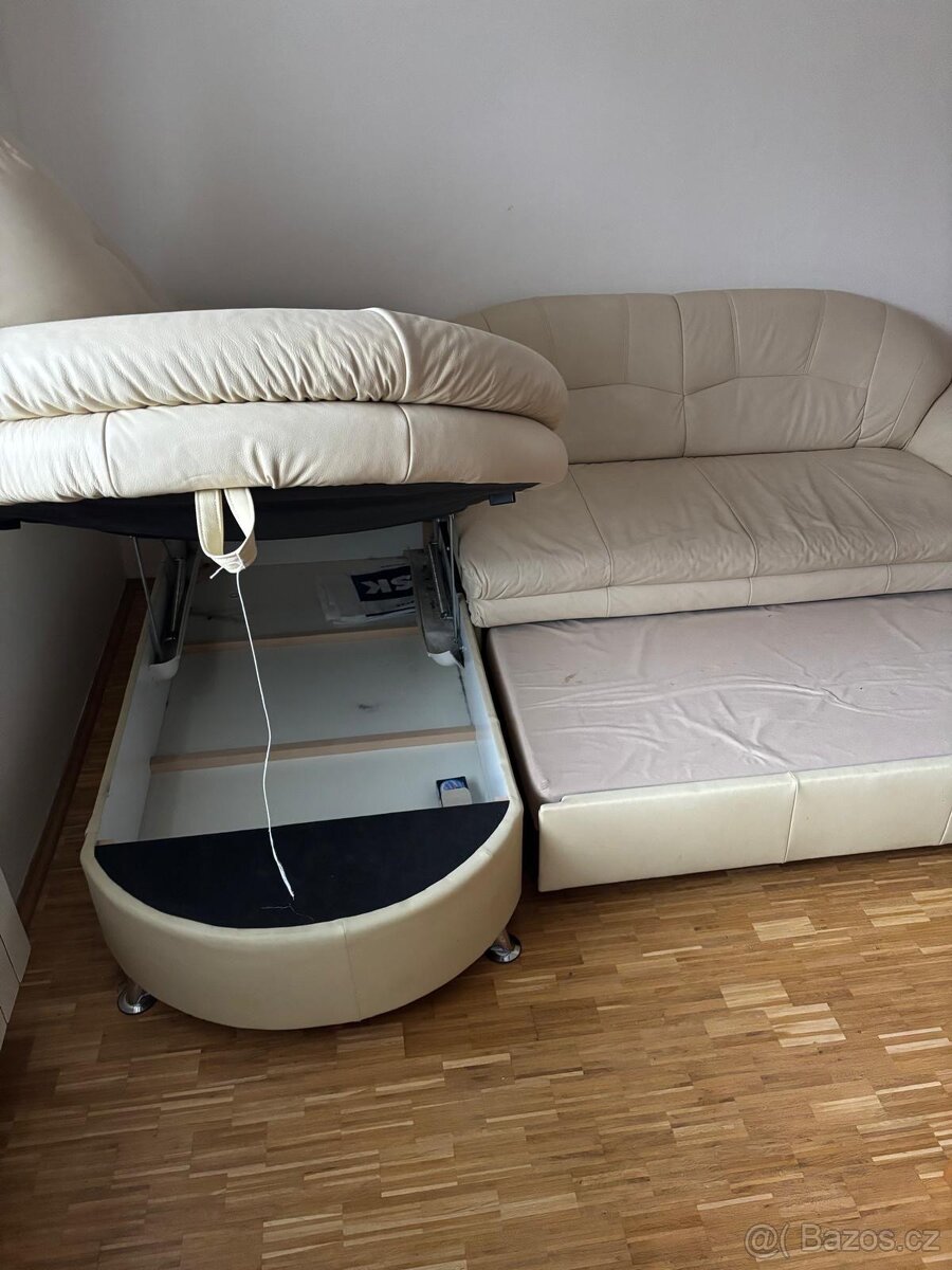 Prodam kozenou rozkladaci sedacku - 3