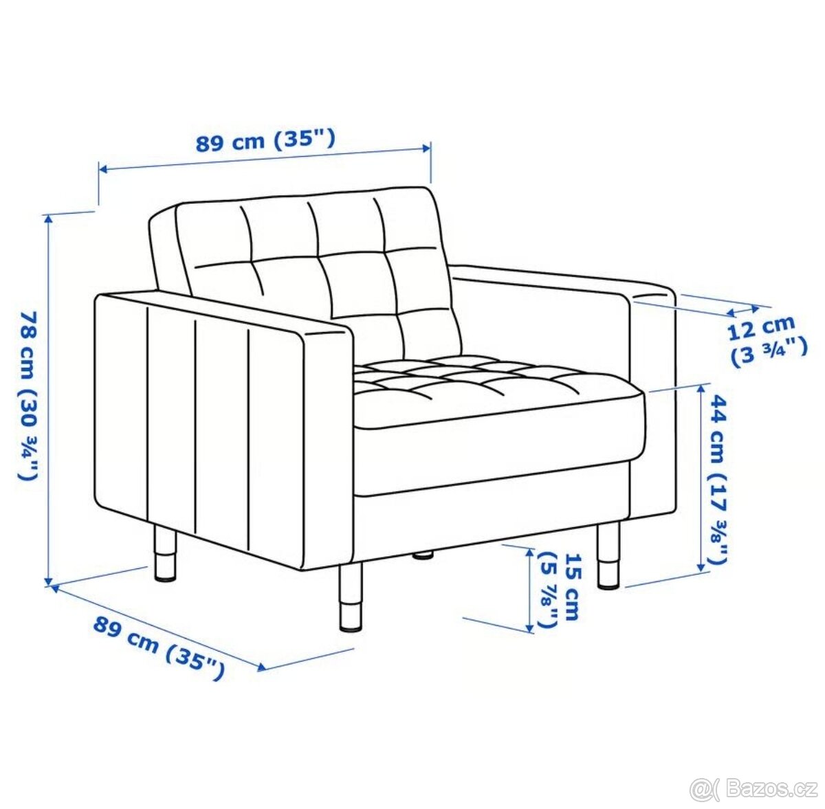 Kožené křeslo IKEA Landskrona - 3