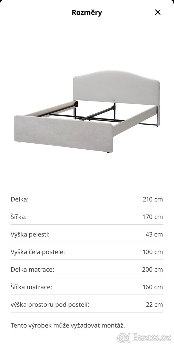 Čalouněná postel 140x200 Ikea - 3