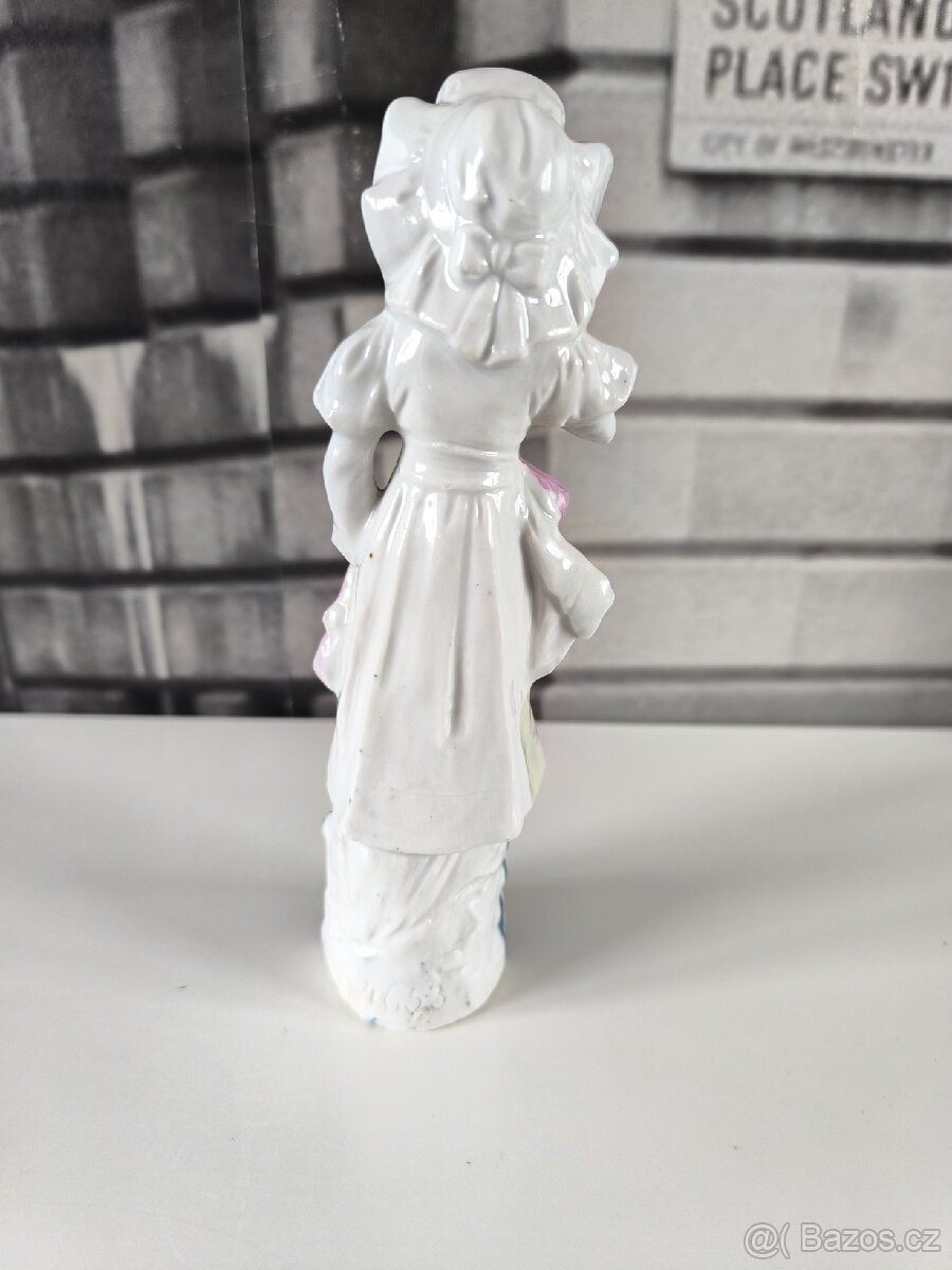 Starožitná porcelánová figurka - Dáma s kabelkou - 3