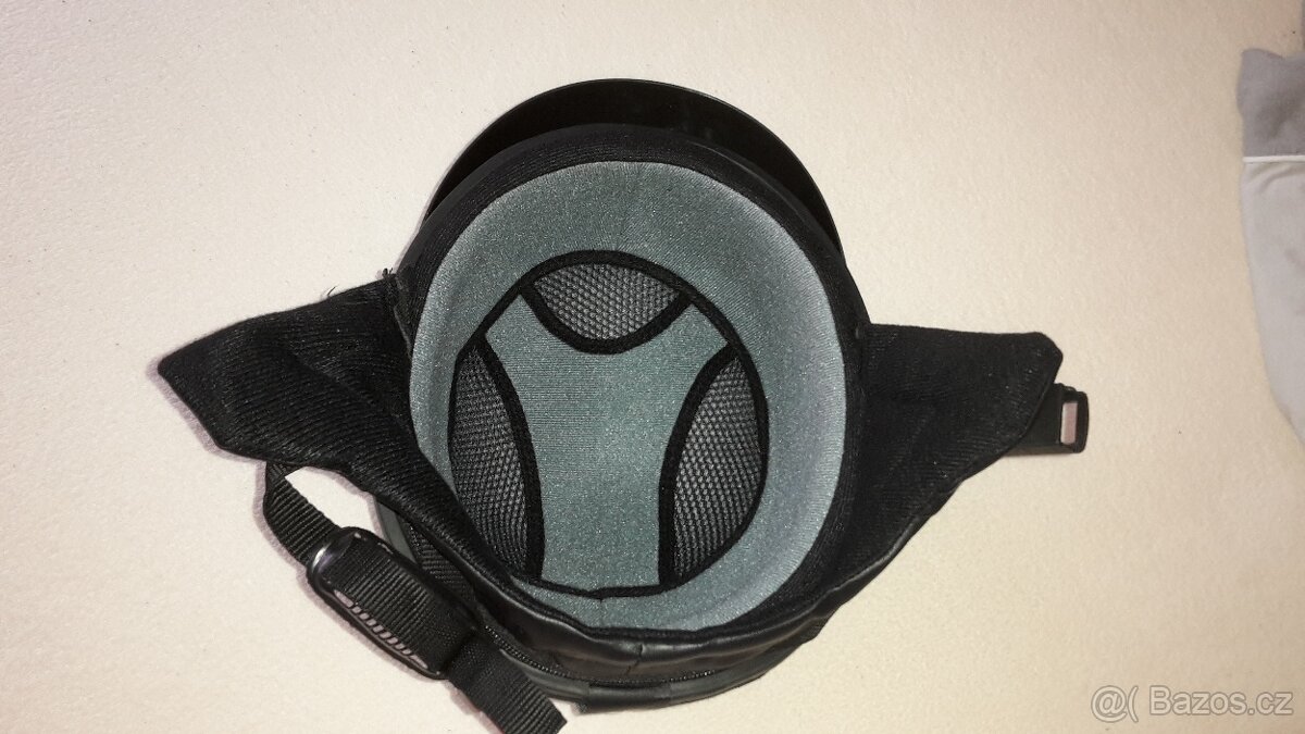 retro helma - bílé pruhy - 3