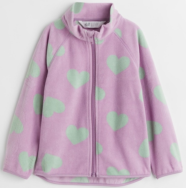 ♥ Srdíčková MIKINA H&M fleecová fialková vel. 134/140 ♥ - 3