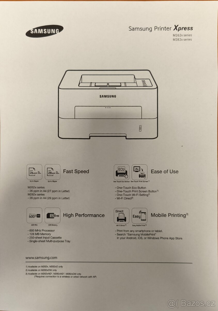 Tiskárna Samsung M2825ND s novým tonerem a optickým válcem - 3