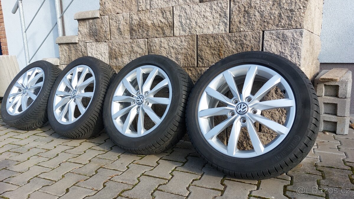 Alu sadu 5x112 r17 Dijon originál vw golf zimní pneu - 3