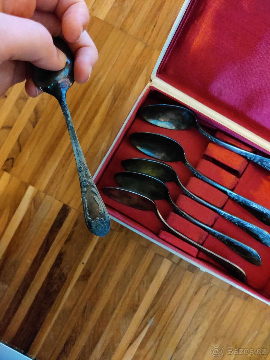 Postříbřené lžičky 6ks - 3