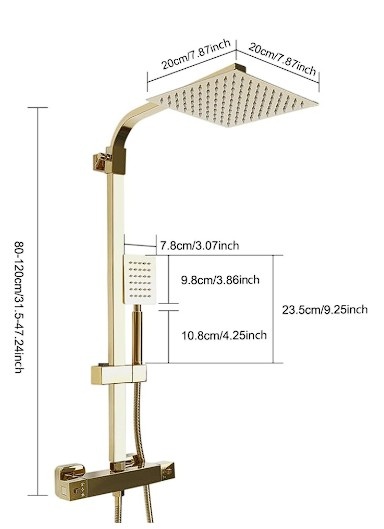 Luxusní zlatý sprchový set - 3