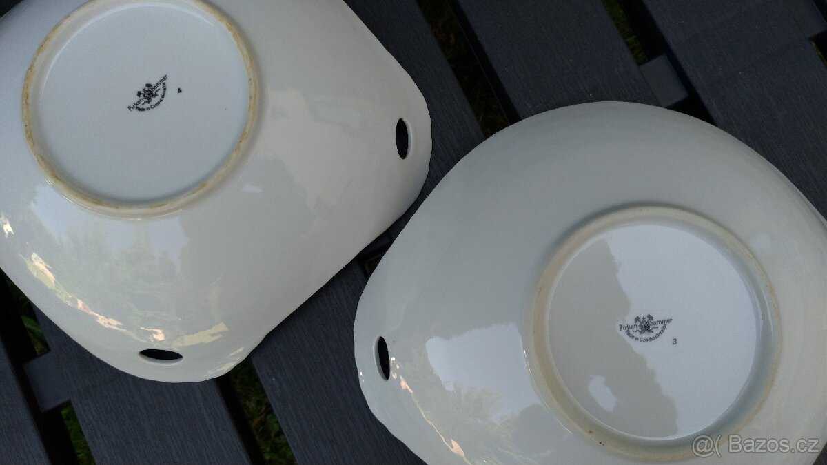 Starožitné servírovací mísy Pirken hammer a retro talíře - 3