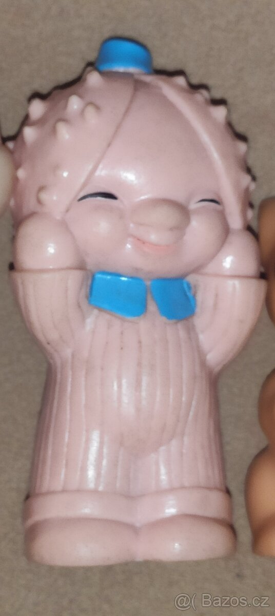 Staré pískací hračky, mončičáci, řetěz na kočárek - 3