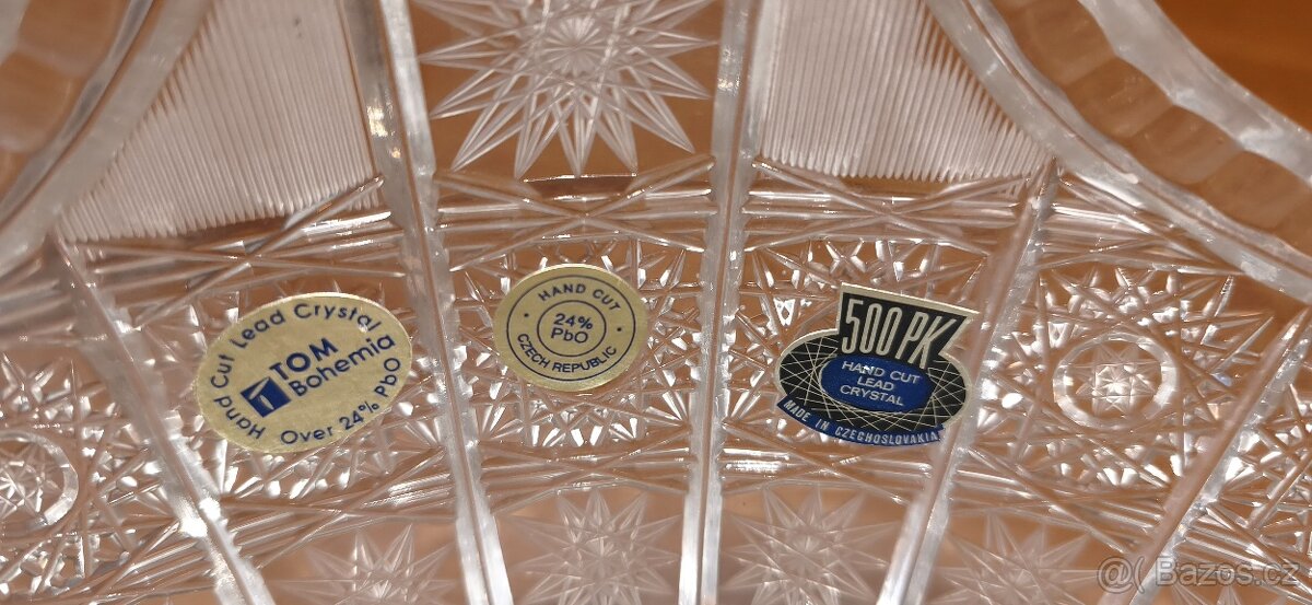 Ručně broušený velký křišťálový košík (mísa) - 3