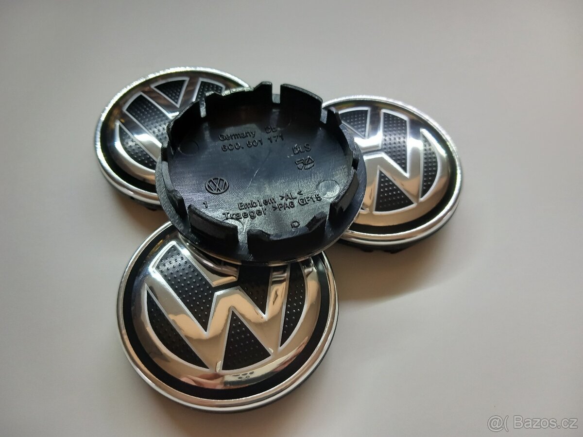 Středové krytky Vw, 56x52mm, struktura logo - 3