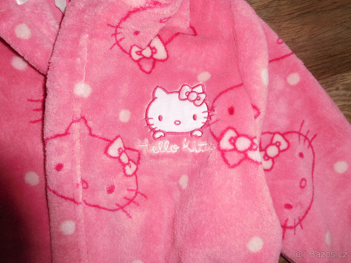 Nádherný župan Hello Kitty vel. 116, UV tričko 134/140 - 3