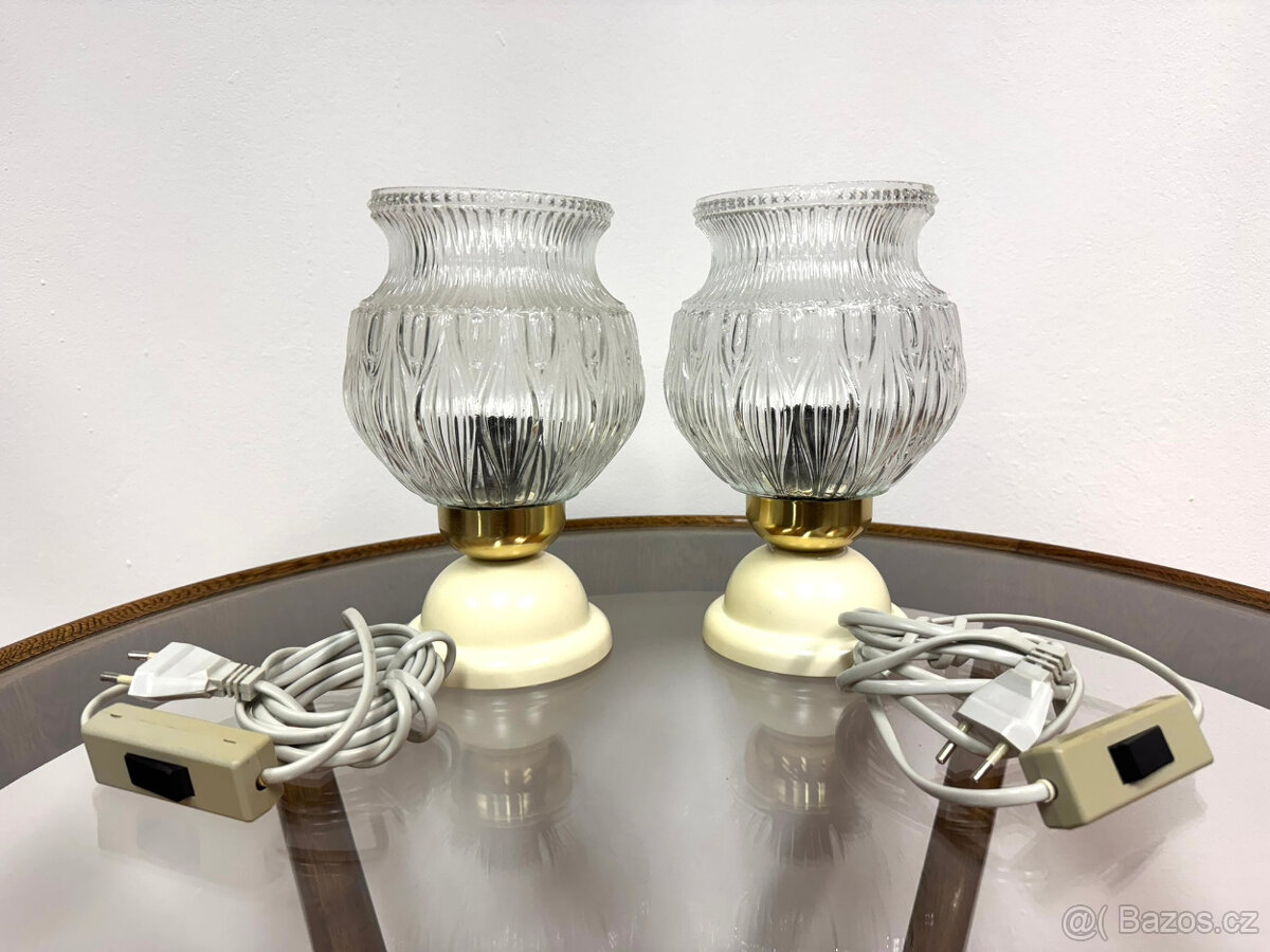 Stolní lampičky – lisované sklo, Československo, 70. léta - 3