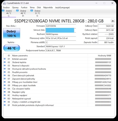 Intel optane 905p U2 280GB /SSDPE21D280GAD1/ - 3
