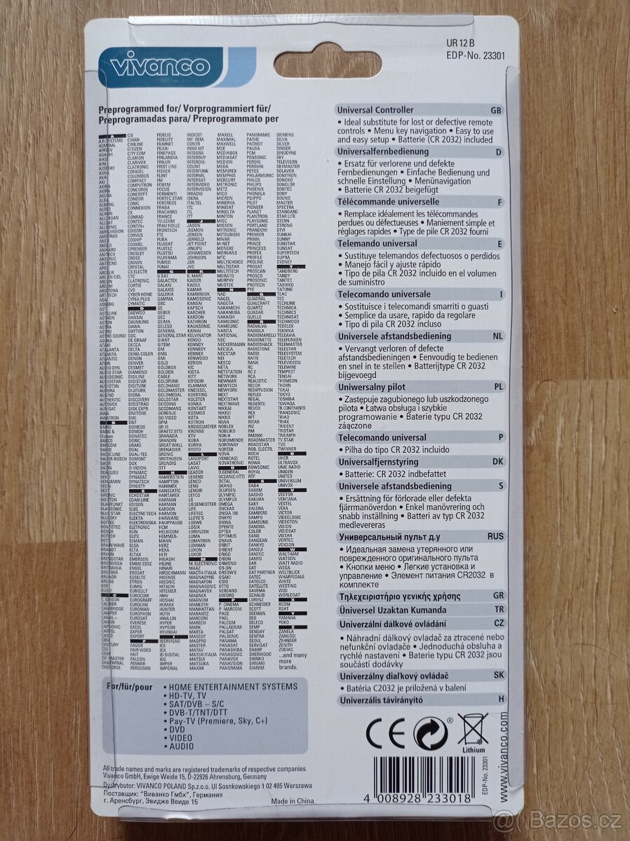 VIVANCO Dálkový ovladač 12 v 1 - 3
