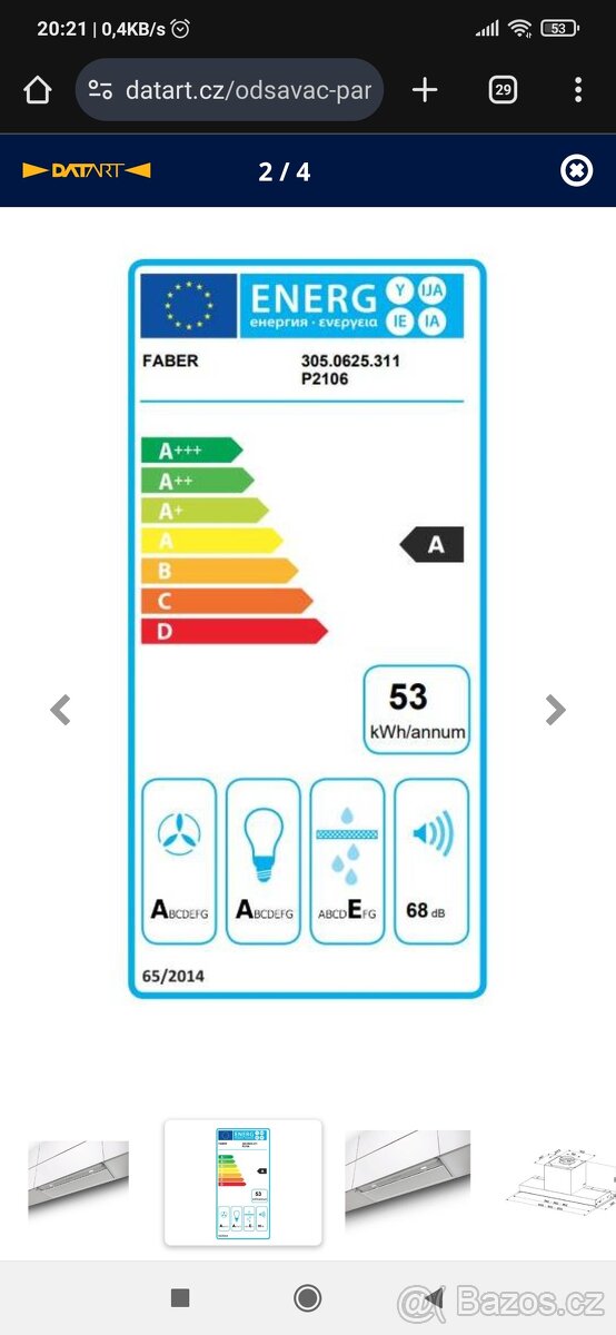 Odsavač par Faber IN-NOVA PREMIUM WH MATT A90 - 3