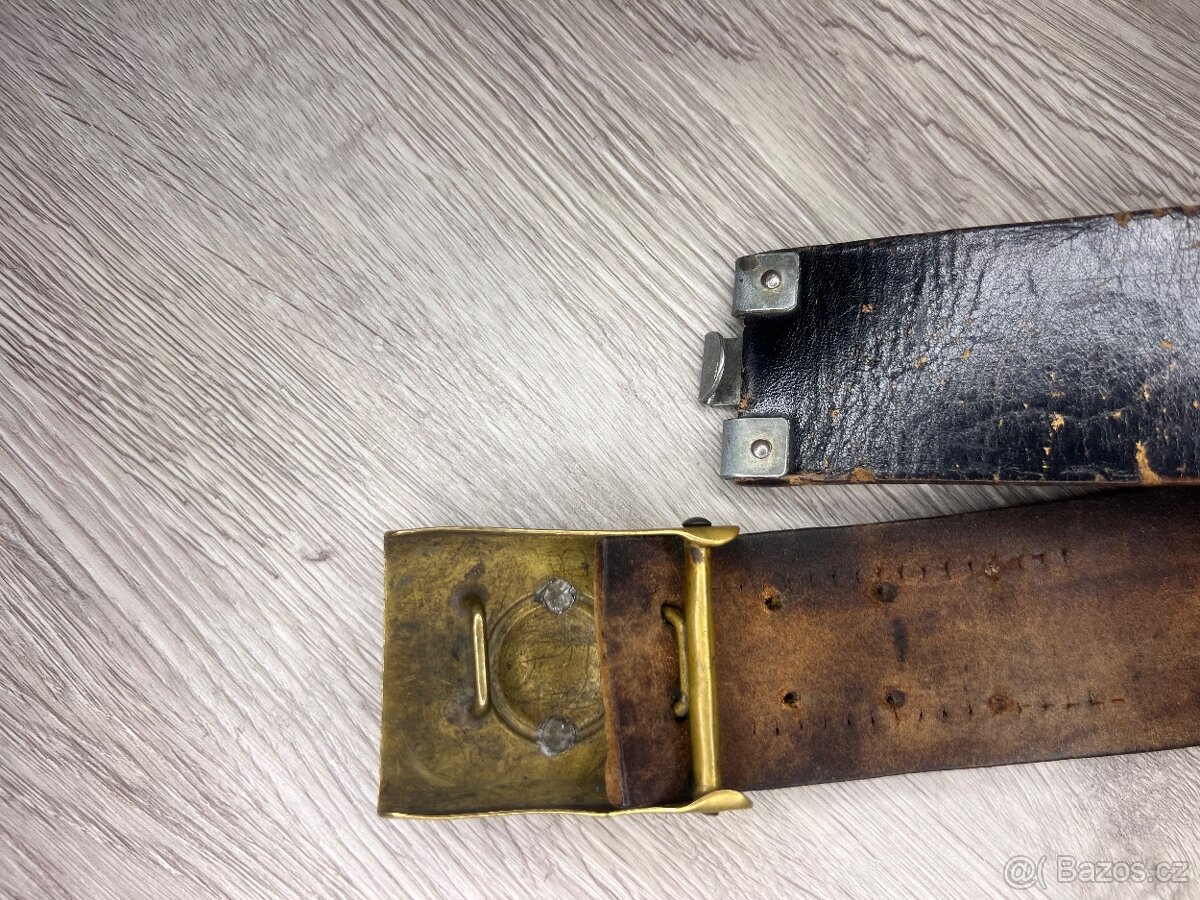 Pruská vojenská mosazná přezka s opaskem - 3