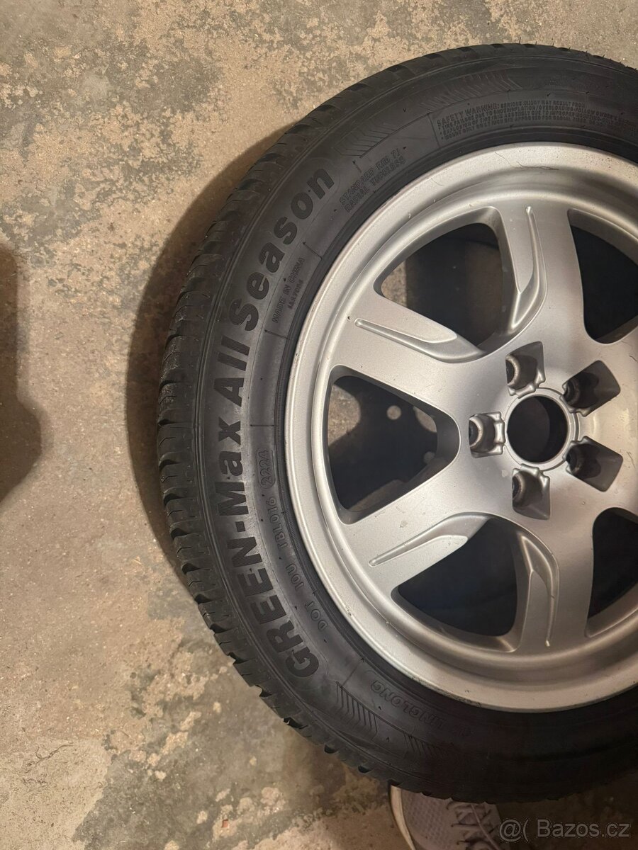 Alu kola 5x112 R17, zánovní celoroční pneu - 3