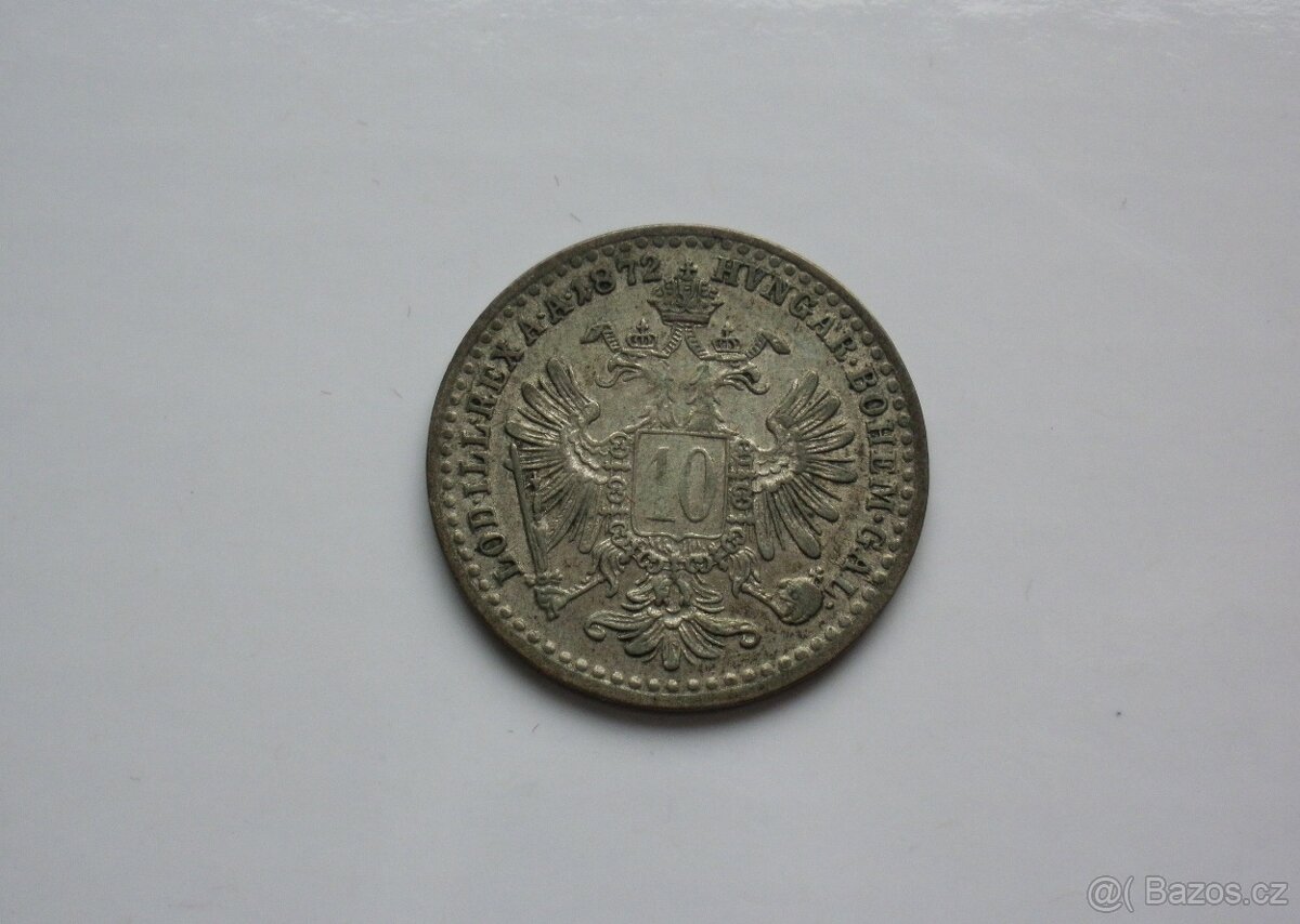 Stříbrný 10 Krejcar 1872 - 3