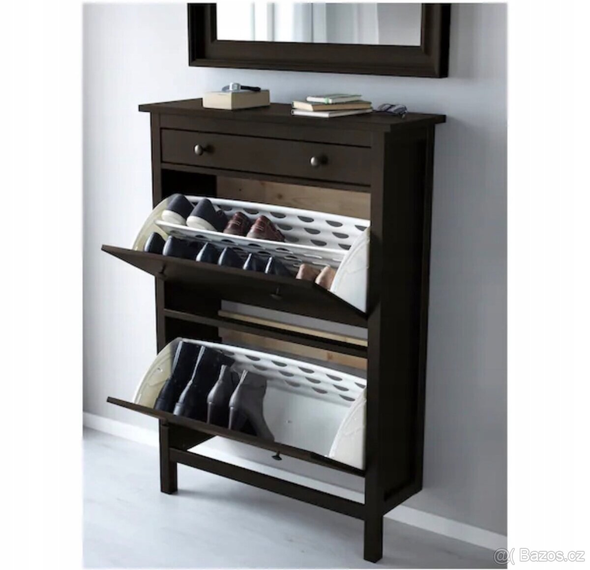 IKEA HEMNES Botník 2 přihrádky 89x30x127cm - 3