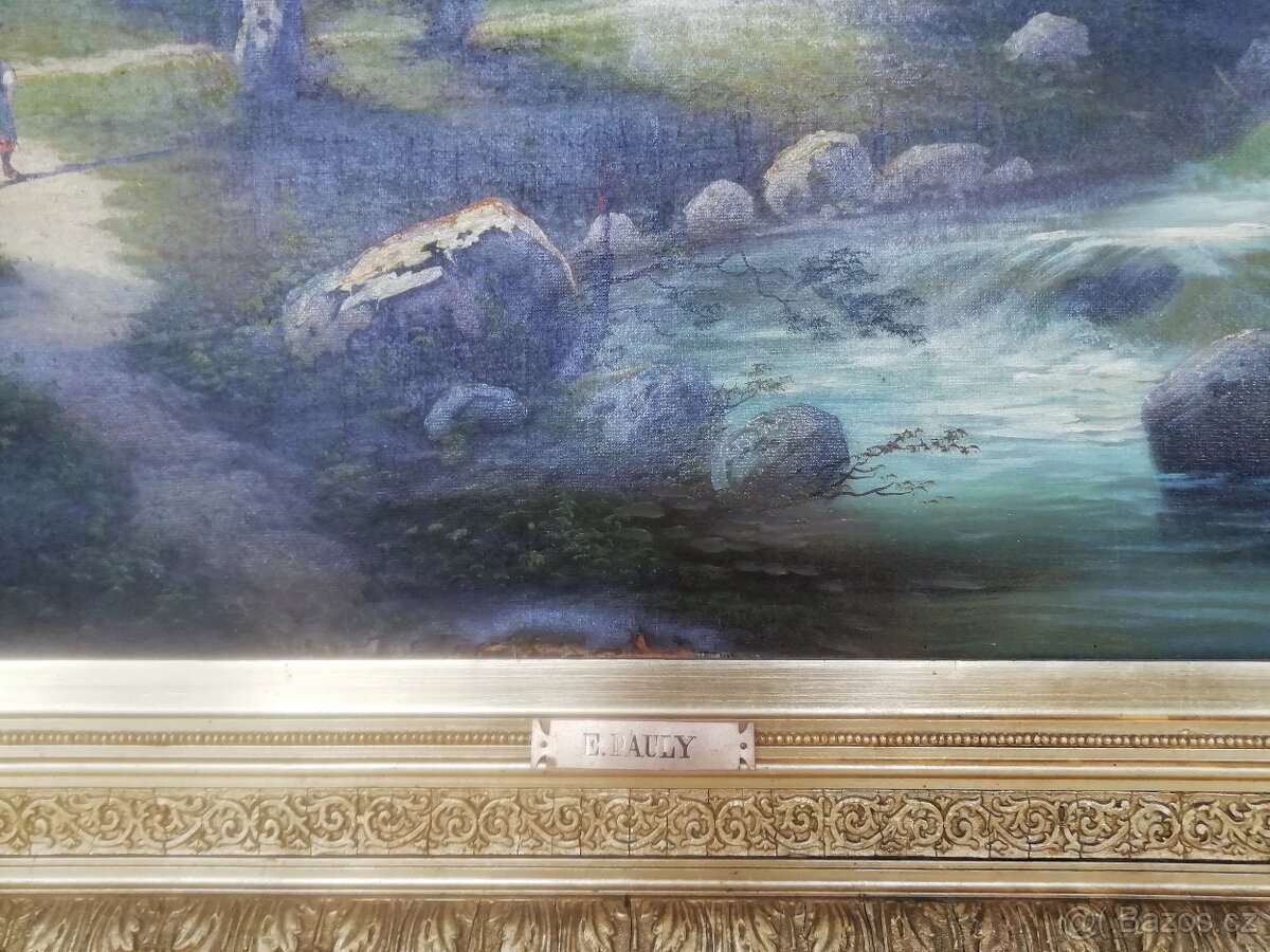 obraz romantická horská krajina - E. Pauly - 3