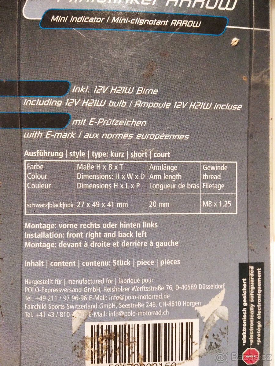 Miniblinkr Arrow, krátký, černý - 3