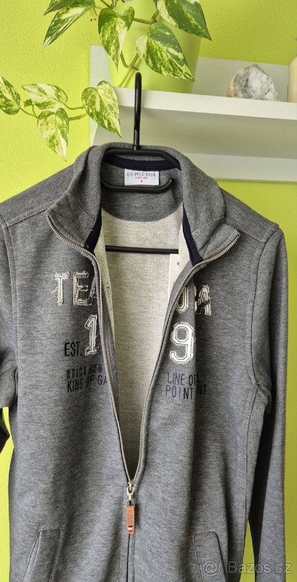 Šedá pánská mikina U.S.Polo - 3