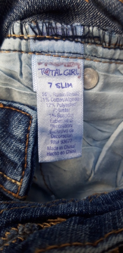 Dívčí džíny, USA vel. 7 slim = cca vel. 122 - 3