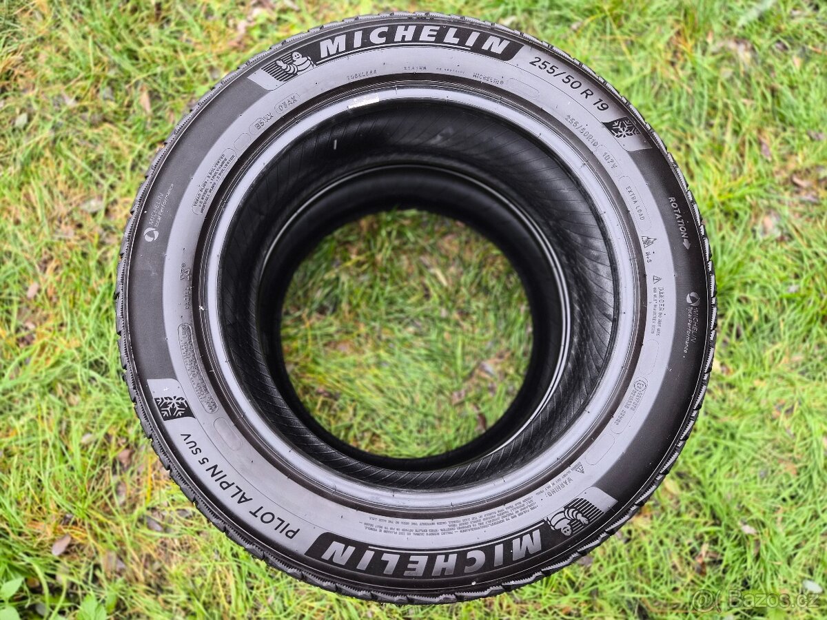 4x Zimní pneu Michelin Pilot Alpin 5 - 255/50 R19 XL - 90% - 3