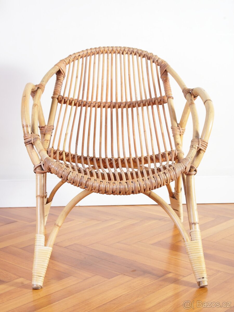 2 ks Retro ratanové křeslo Dětské ÚLUV - 3