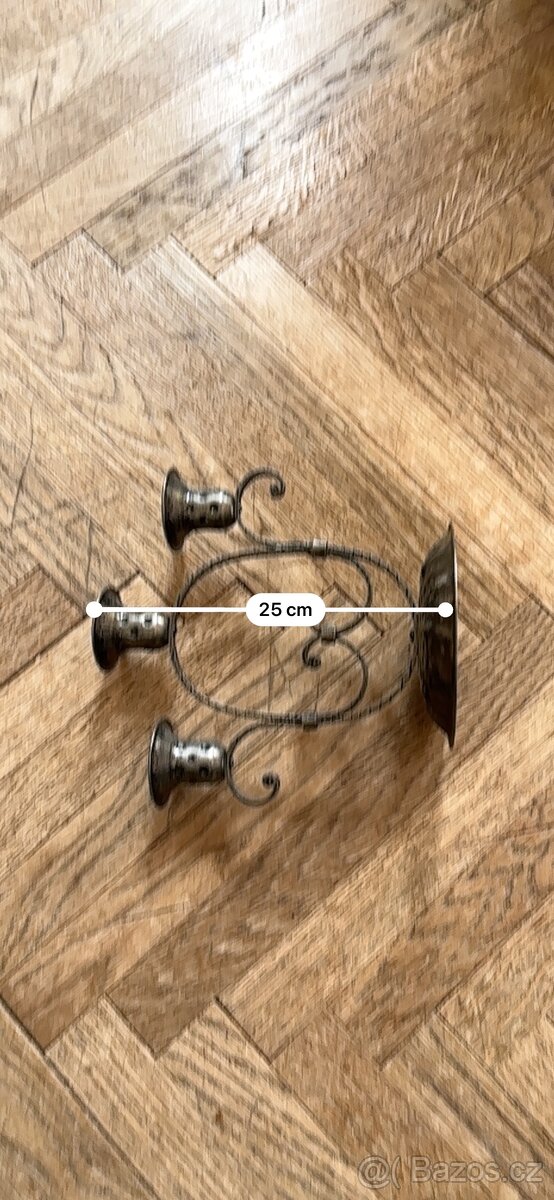 Kovaný kovový svícen na 3 svíčky - 3