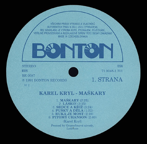 Karel Kryl – Maškary (LP) - 3