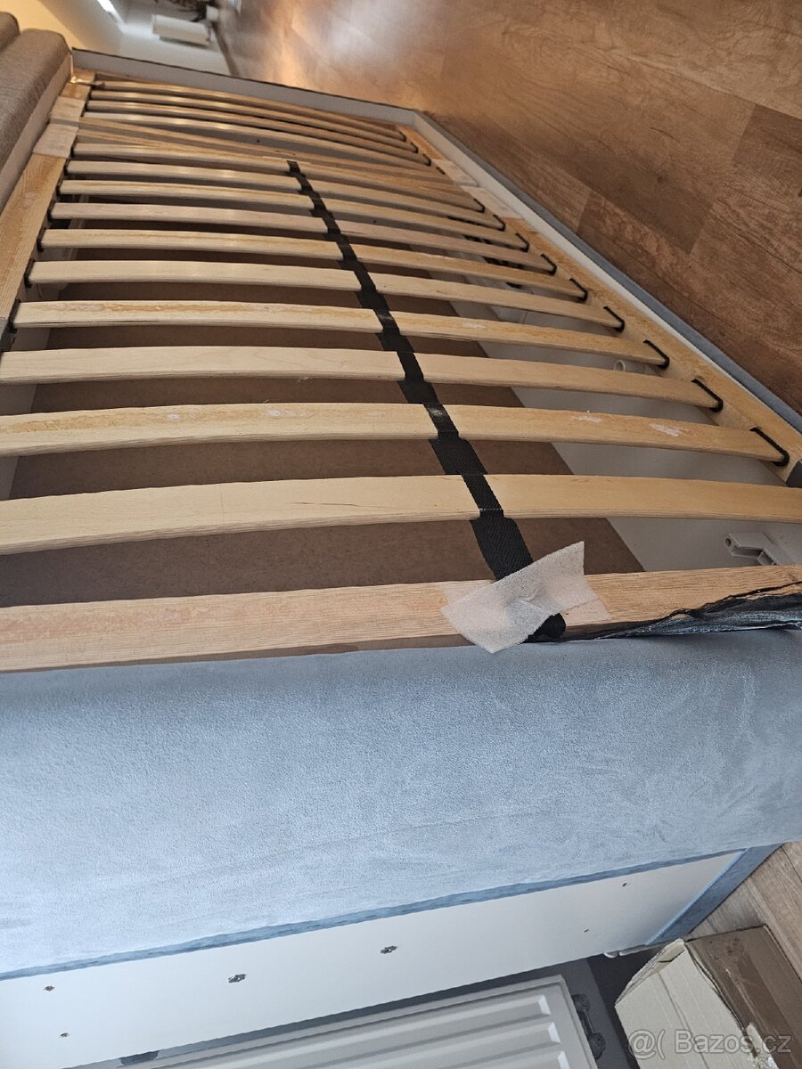 postel 180x200 čalouněná + rošty polohovací + matrace - 3